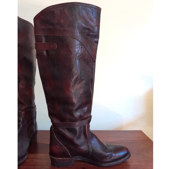 women's Frye dark brown leather knee high boots sz 7 made in Spain - Picture 10 of 13